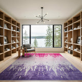 Pink to Purple Ombr Stars Area Rug