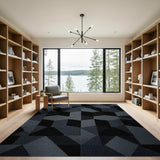 Modern Geometric Grey Area Rug