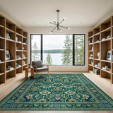 Vibrant Green Traditional Persian Area Rug