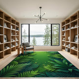 Lush Monstera Leaf Green Area Rug
