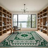 Green Emerald Green Traditional Persian Medallion Rug