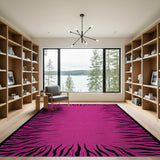 Geometric Modern Hot Pink Zebra Stripe Area Rug