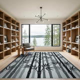 Bamboo Silhouette Grey Area Rug