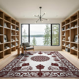 Red Ornate Traditional Persian Red Area Rug