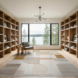 Abstract Geometric Beige Geometric Modern Area Rug