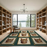 Tabby Cat Portrait Gallery Area Rug