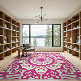 Intricate Pink Mandala Persian Area Rug