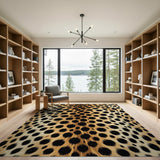 Leopard Print Beige Area Rug