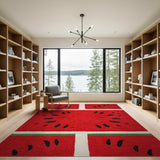 Watermelon Slice Grid Area Rug