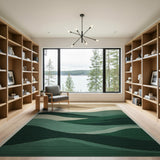 Layered Green Wave Mountain Area Rug