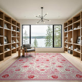 Floral Vintage Pink Floral Vintage Area Rug