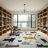Whimsical Cartoon Cats Area Rug