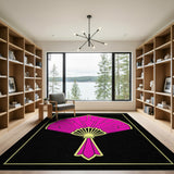 Pink Art Deco Fan Area Rug