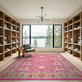 Vibrant Pink Vibrant Pink Floral Persian Area Rug
