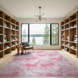 Playful Pink Camo Abstract Area Rug