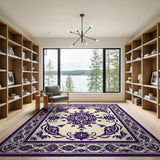 Traditional Persian Purple Purple Floral Persian Area Rug