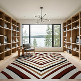 Brown Tan Geometric Zigzag Area Rug