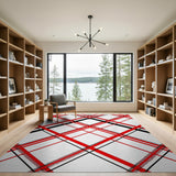 Bold Black Bold Red Black Plaid Area Rug