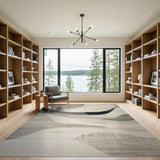 Abstract Area Grey Abstract Wave Area Rug