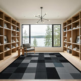 Pixelated Geometric Grey Area Rug