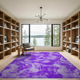 Purple Marble Swirl Abstract Area Rug