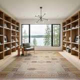 Terracotta Beige Southwestern Geometric Area Rug