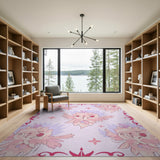 Cute Pink Winged Fluffy Creatures Rug