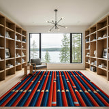 Red Blue Colored Pencils Stripe Area Rug