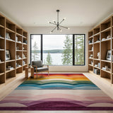 Rainbow Wave Horizon Multi-Color Area Rug