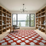 Bold Red Diamond Geometric Area Rug