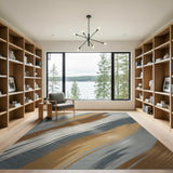 Brown Tan Abstract Geometric Area Rug