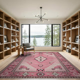 Pink Southwestern Geometric Diamond Rug