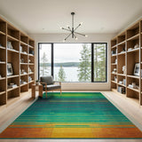 Geometric Modern Vibrant Multi-Color Geometric Stripe Area Rug