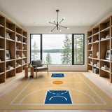 Geometric Modern Basketball Court Outline Area Rug