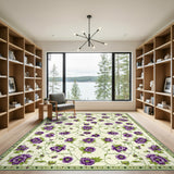 Purple Floral Vintage Purple Floral Vine Area Rug