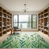 Lush Green Floral Area Rug