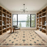 Beige Southwestern Cactus Arrow Area Rug