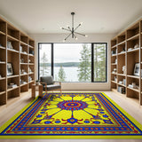 Traditional Persian Multi-color and Patterns Vibrant Yellow Persian Medallion Area Rug