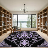 Ornate Purple Mandala Floral Rug