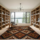 Brown Tan Southwestern Geometric Diamond Rug