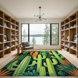 Vibrant Cactus Cluster Southwestern Rug