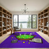 Purple Witch Cauldron Bubbling Potion Cartoon Rug