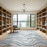 Grey Wavy Lines Area Rug