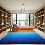 Vibrant Rainbow Gradient Stripe Rug