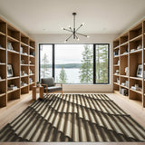 Beige Wavy Stripe Geometric Area Rug