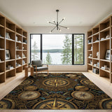 Golden Compass Medallion Area Rug