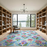Pink Purple Floral Cutout Area Rug