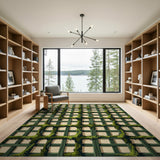 Green Trellis Vine Lattice Area Rug