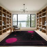 Pink Cosmic Galaxy Abstract Area Rug