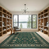 Luxurious Green Persian Floral Area Rug